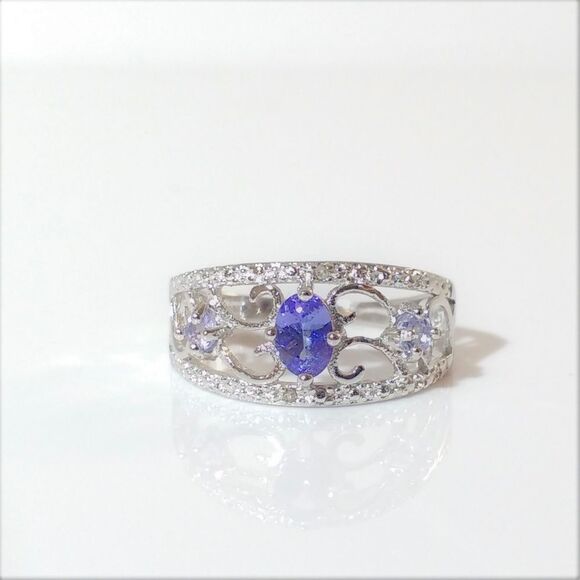 Tanzanite Ring Sterling Silver Size 8